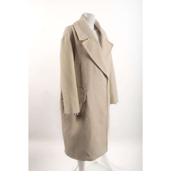 Zara Womens Coat OverCoat Oversized Cream Ivory  L Large 2675/241 NWT - Picture 2 of 7